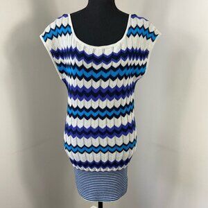 FREE PEOPLE Chevron Stripe Pointelle  Knit Dress